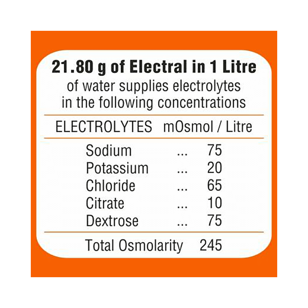 Electral Powder | ORS for Replenishing Body Fluids & Electrolytes | Flavour Orange - Image 4
