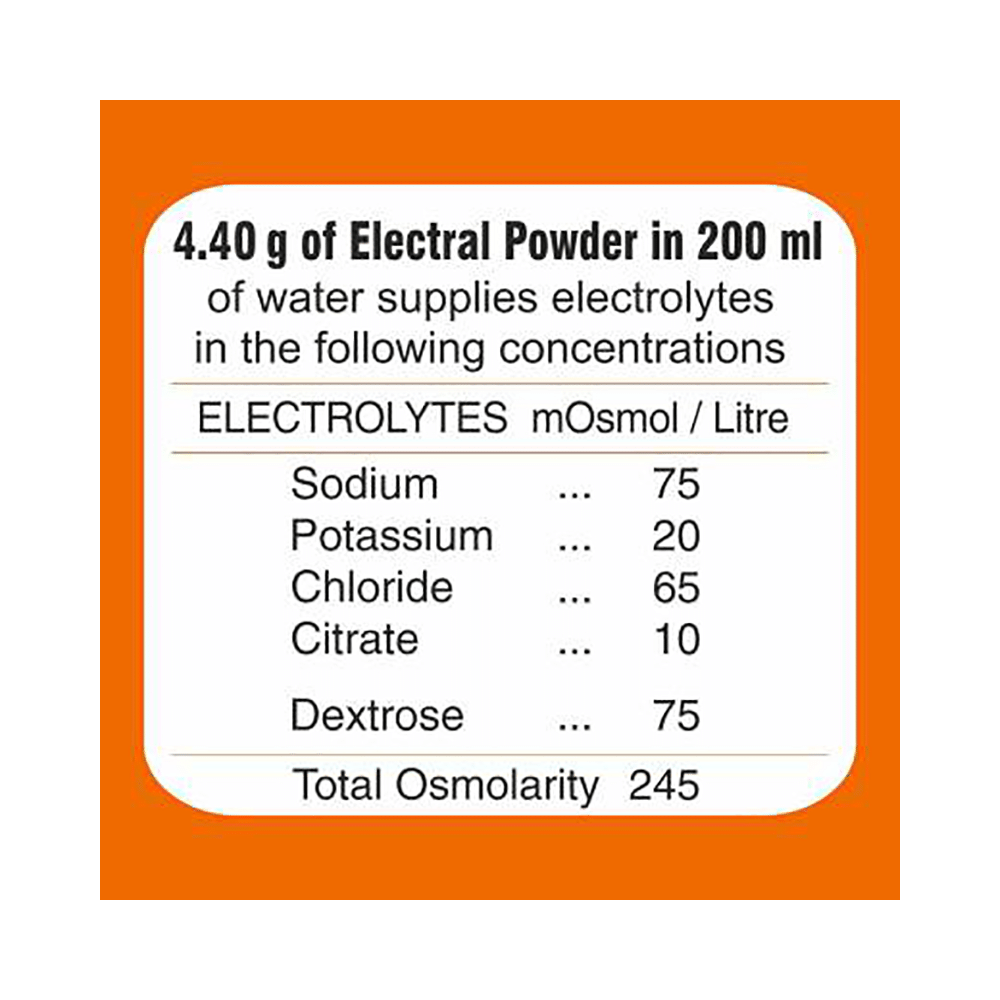 Electral Powder | ORS for Replenishing Body Fluids & Electrolytes | Flavour Orange - Image 2