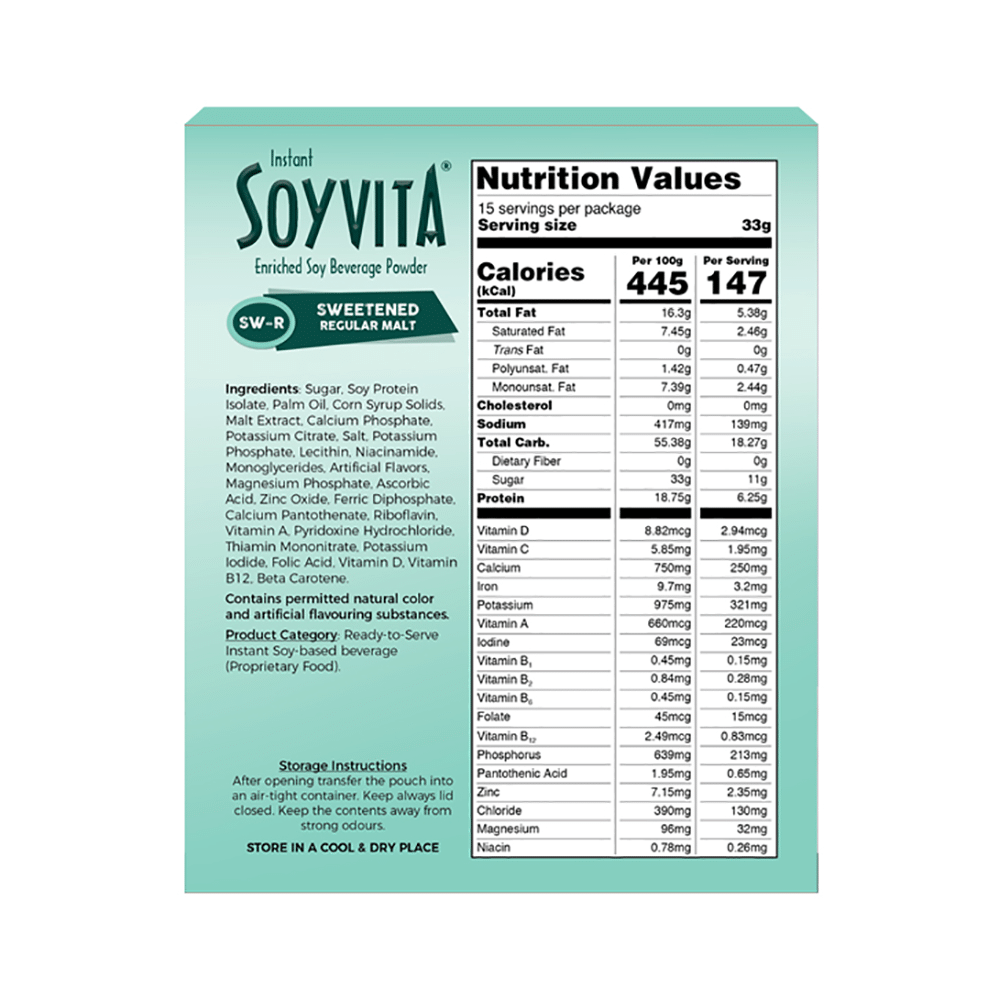 Soyvita Enriched Soy Beverage Powder Sweetened Regular Malt - Image 2