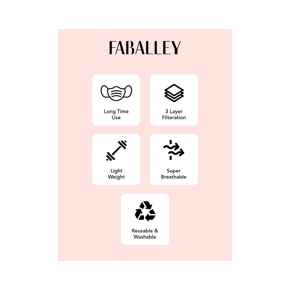 Faballey Lavender 3 Ply Balloon Reusable Mask Set - Image 5