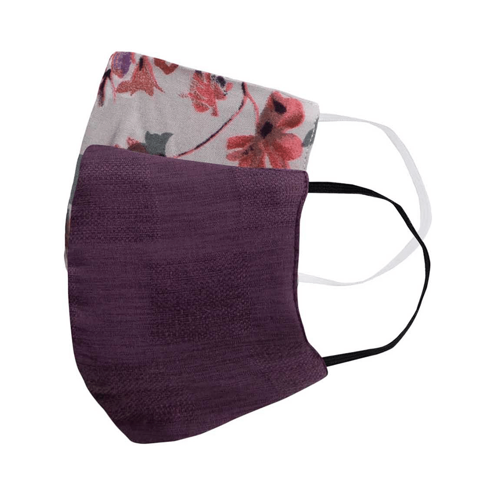 Faballey Lavender 3 Ply Balloon Reusable Mask Set