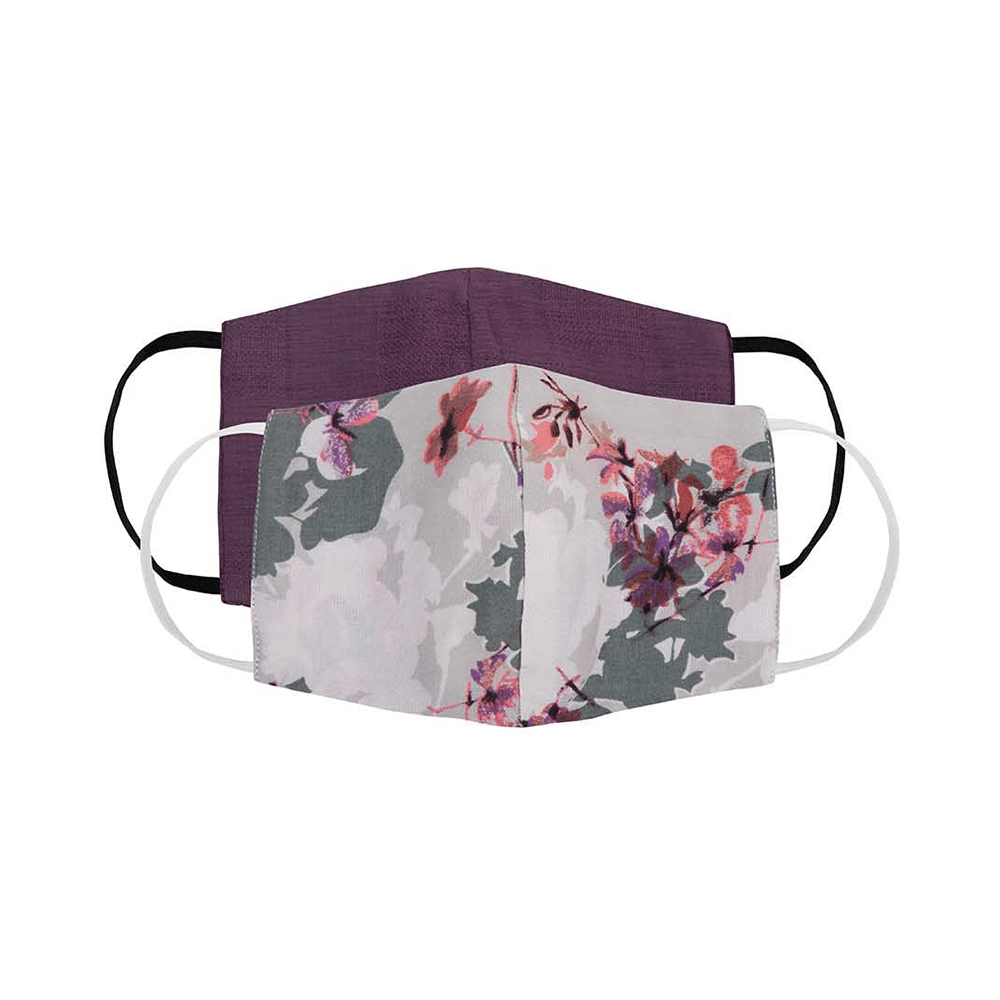 Faballey Lavender 3 Ply Balloon Reusable Mask Set - Image 2