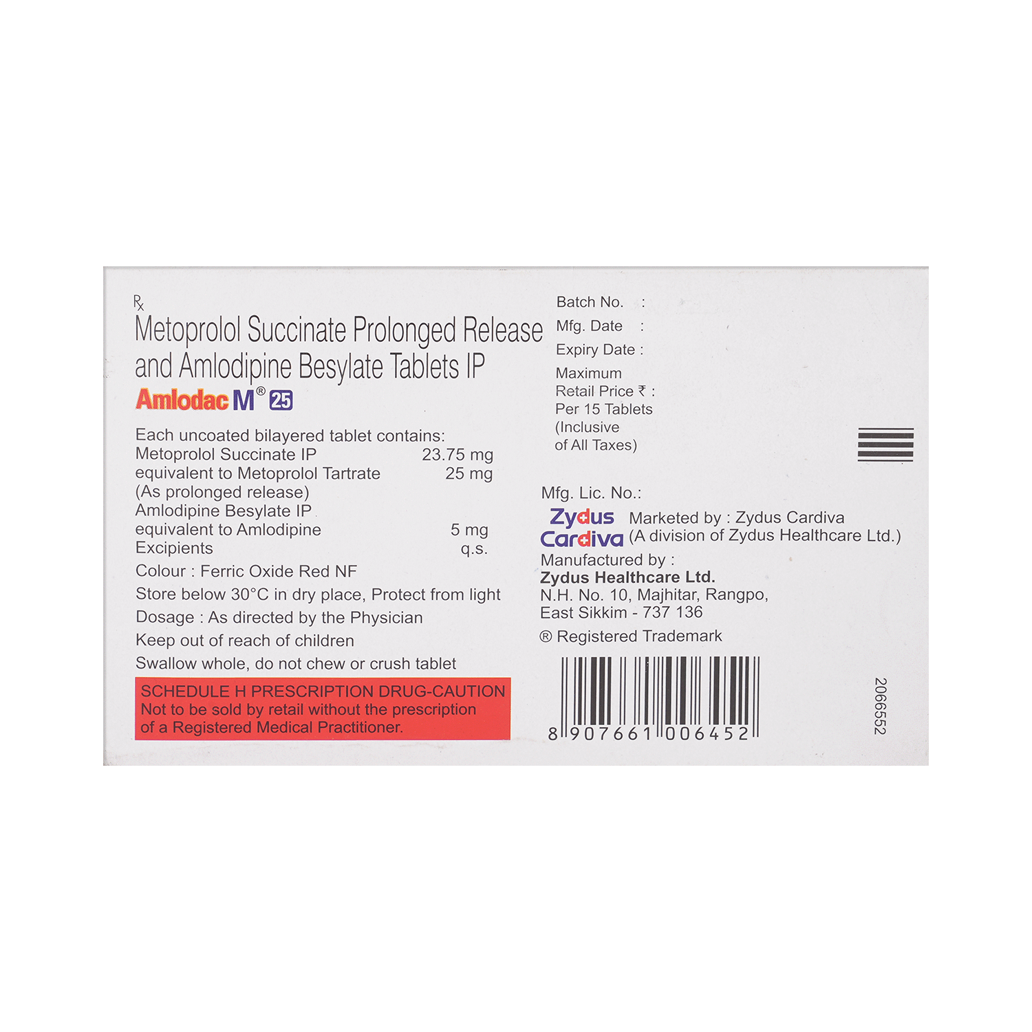 Amlodac M 25 Tablet PR - Image 3