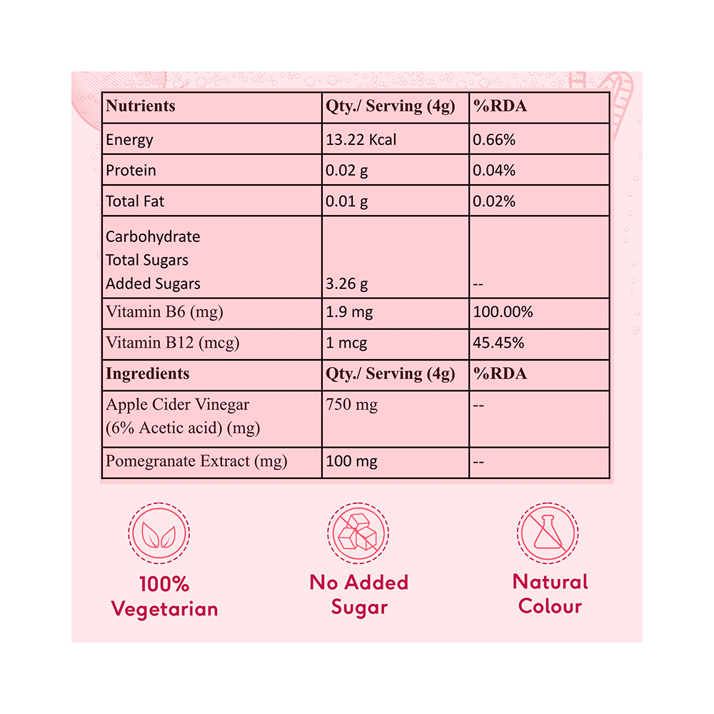 HK Vitals Apple Cider Vinegar 750mg Effervescent Tablet Watermelon - Image 4