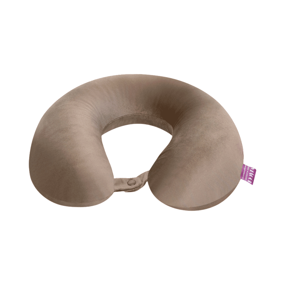 Viaggi U Shape Round Memory Foam Pillow Beige Brown - Image 1