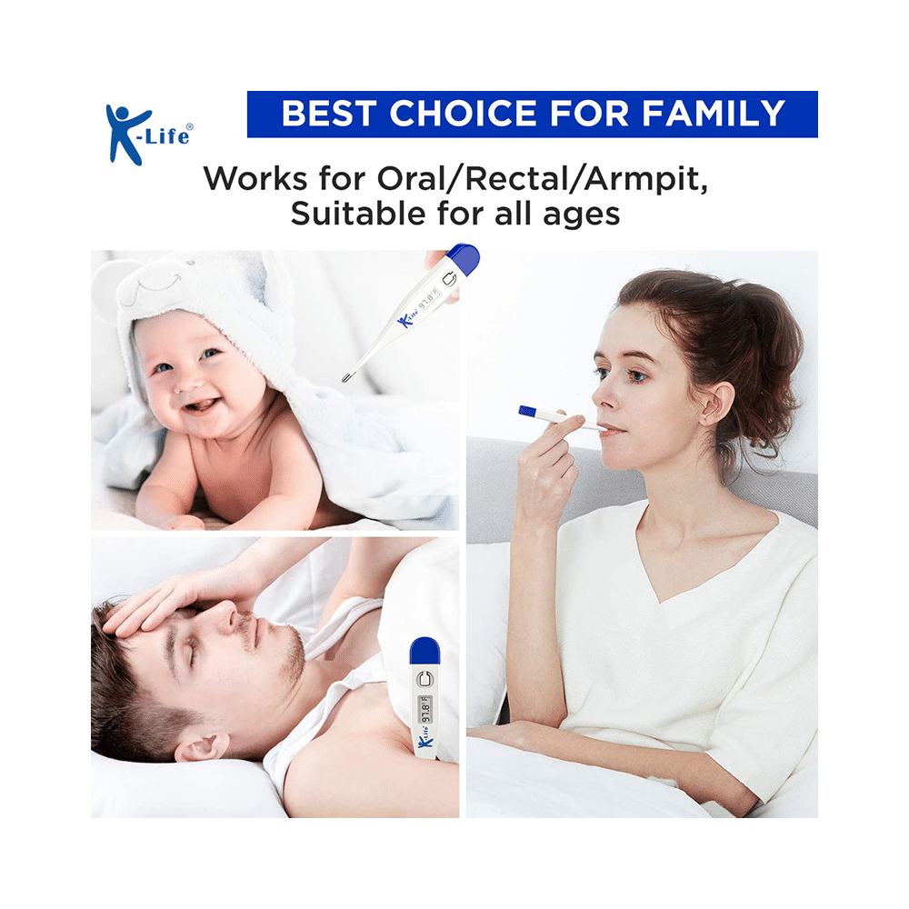 K-Life KLT 100 Digital Thermometer with Storage Case White - Image 4