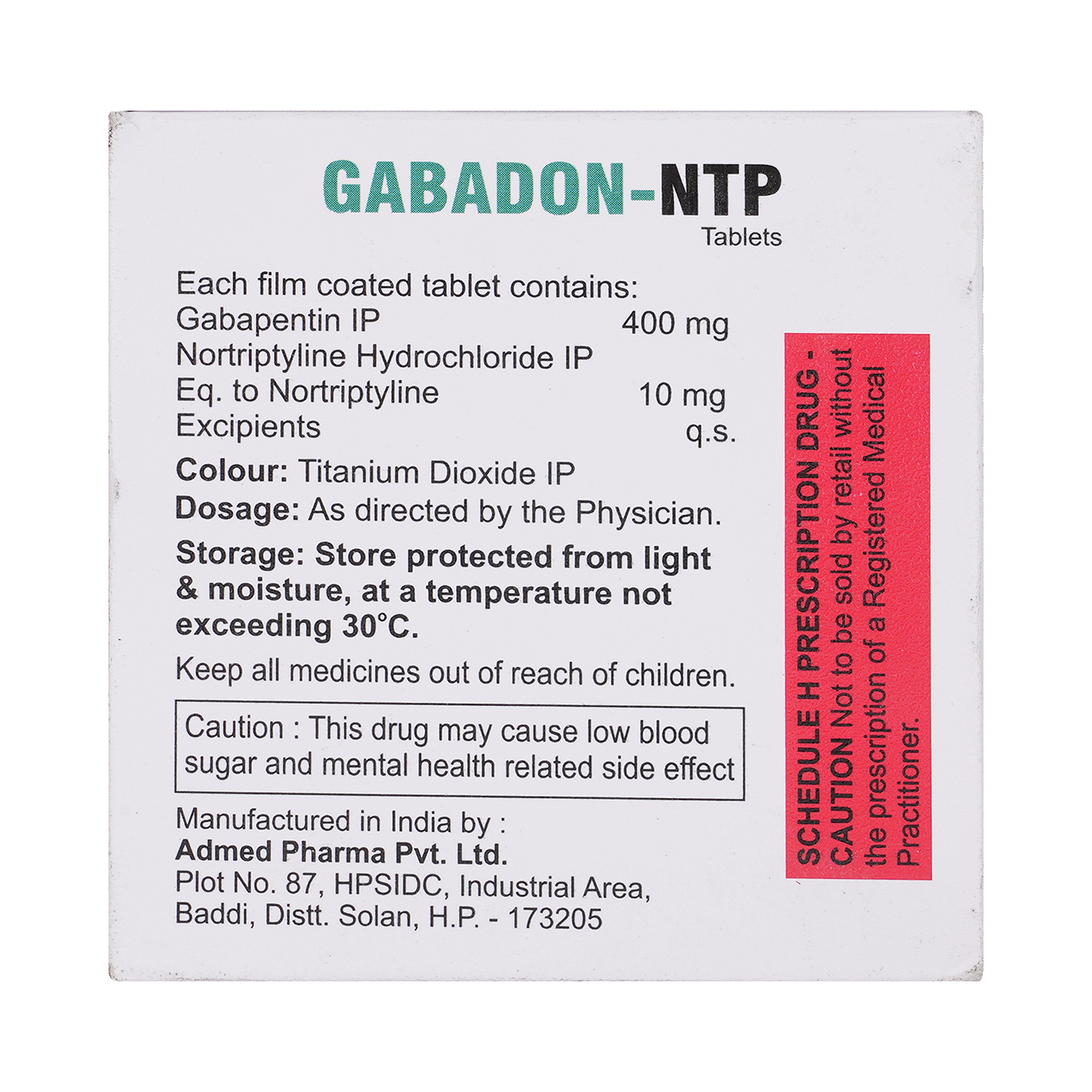 Gabadon-NTP 400mg/10mg Tablet - Image 3