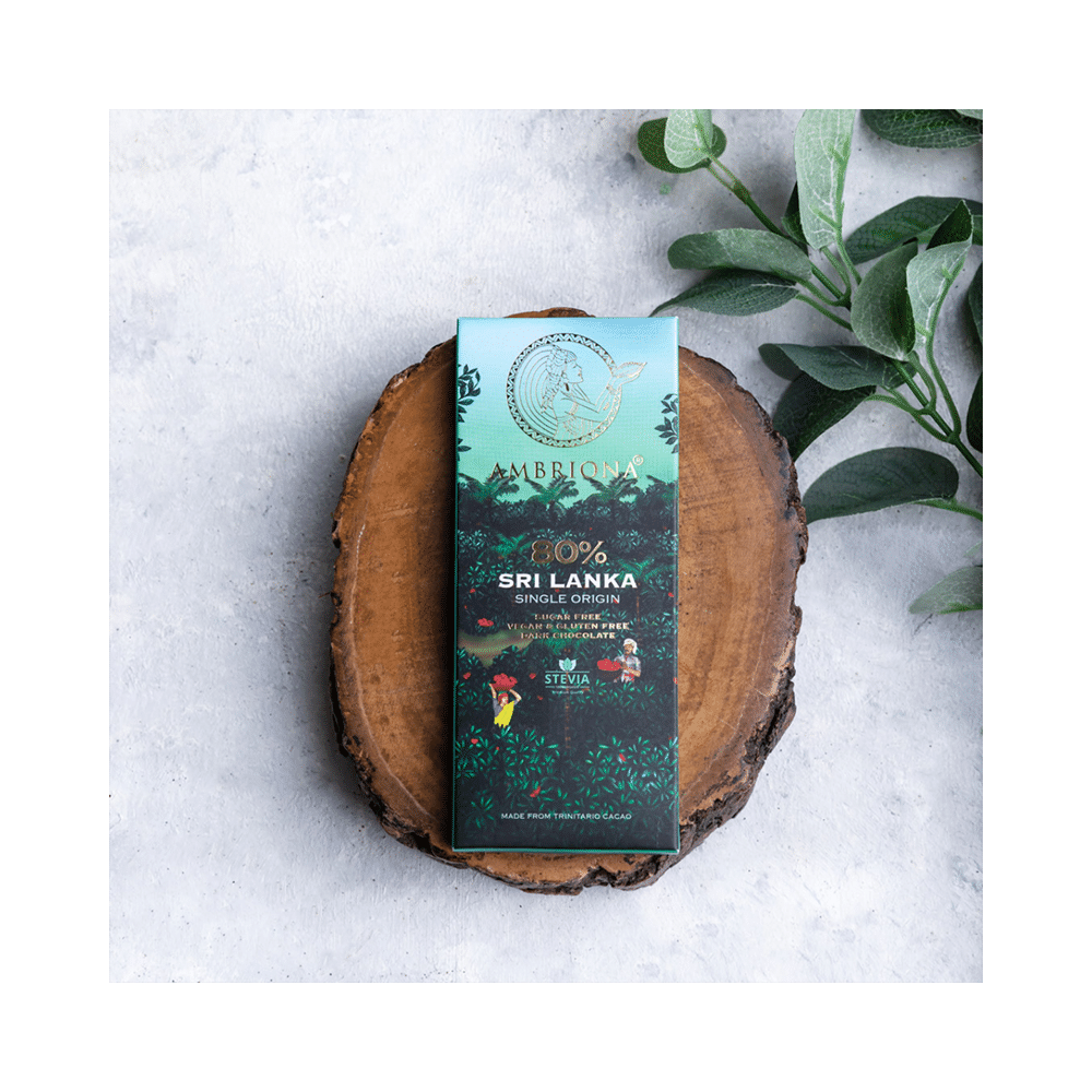Ambriona Combo Pack of 80% Sri Lanka Single Origin Sugar Free Dark Chocolate & 55% Malabar Single Origin Sugar Free Dark Milk Chocolate with Hazelnuts (50gm Each) - Image 7