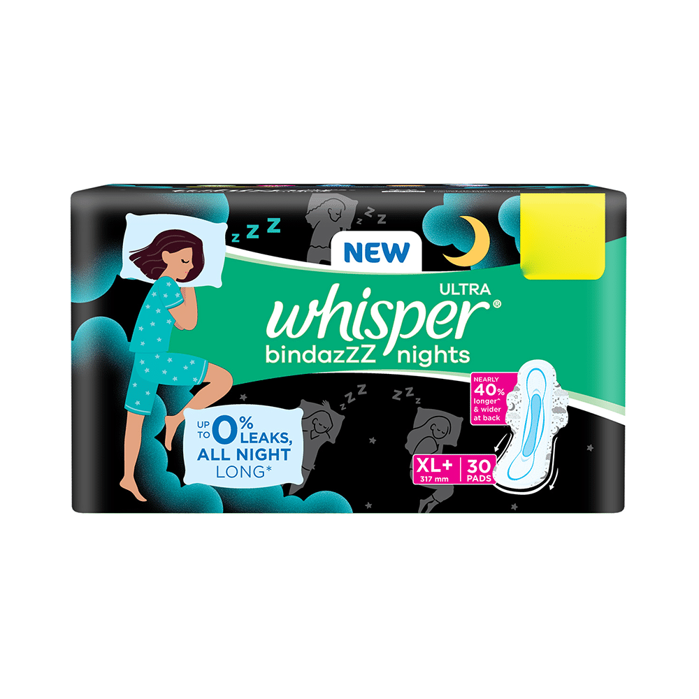 Whisper Bindazzz Nights Pads | Size XL+