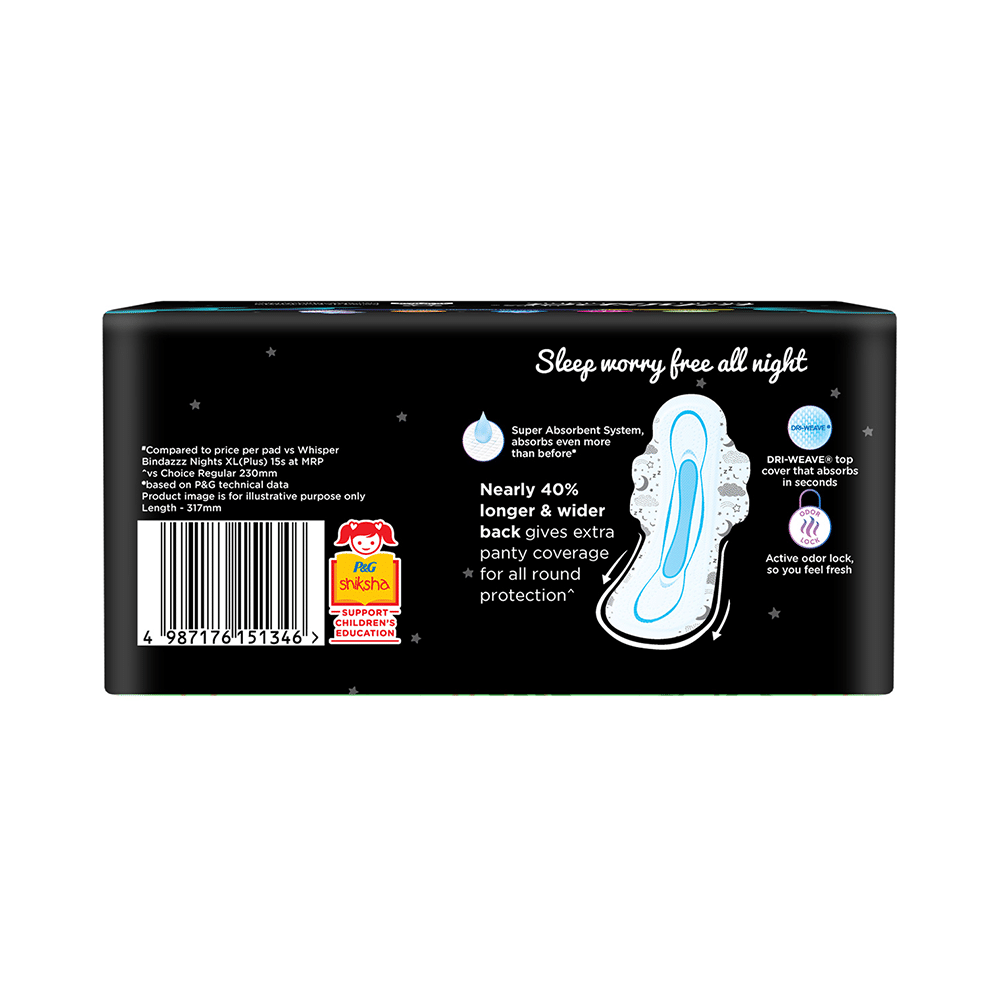 Whisper Bindazzz Nights Pads | Size XL+ - Image 2