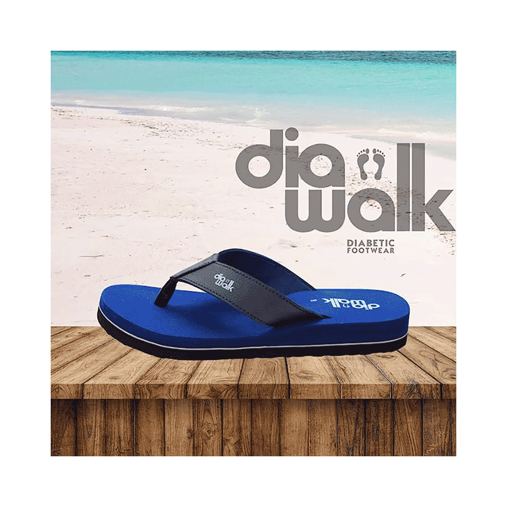 Diawalk DPM 001 Doctor Soft Orthopedic & Diabetic Flip-Flops Slippers For Men Blue 10 - Image 6