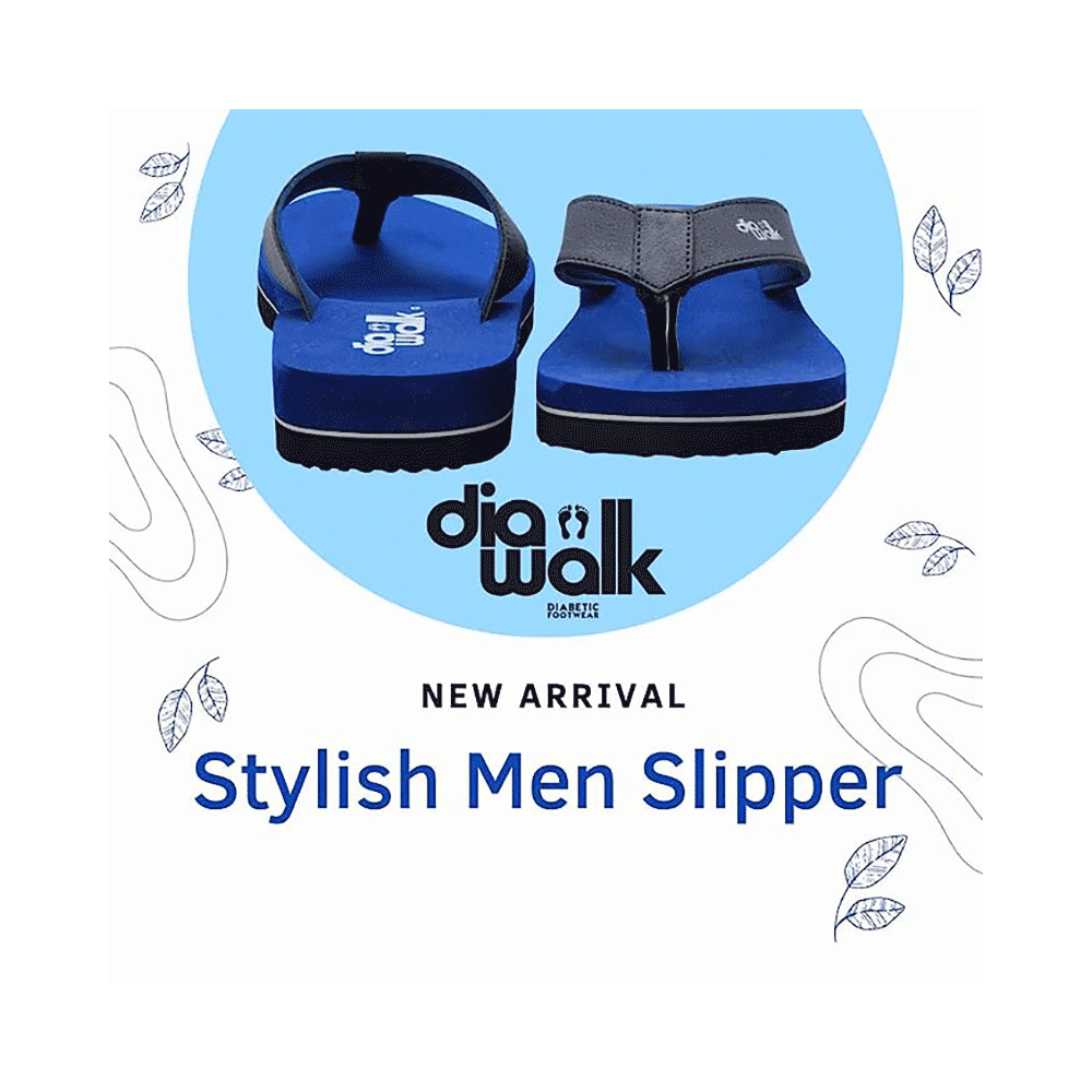 Diawalk DPM 001 Doctor Soft Orthopedic & Diabetic Flip-Flops Slippers For Men Blue 10 - Image 4