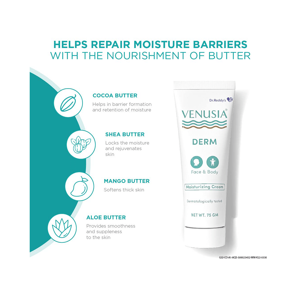 Venusia DERM Face & Body Moisturizing Cream | Nourishes Dry Skin & Relieves Skin Irritation - Image 4