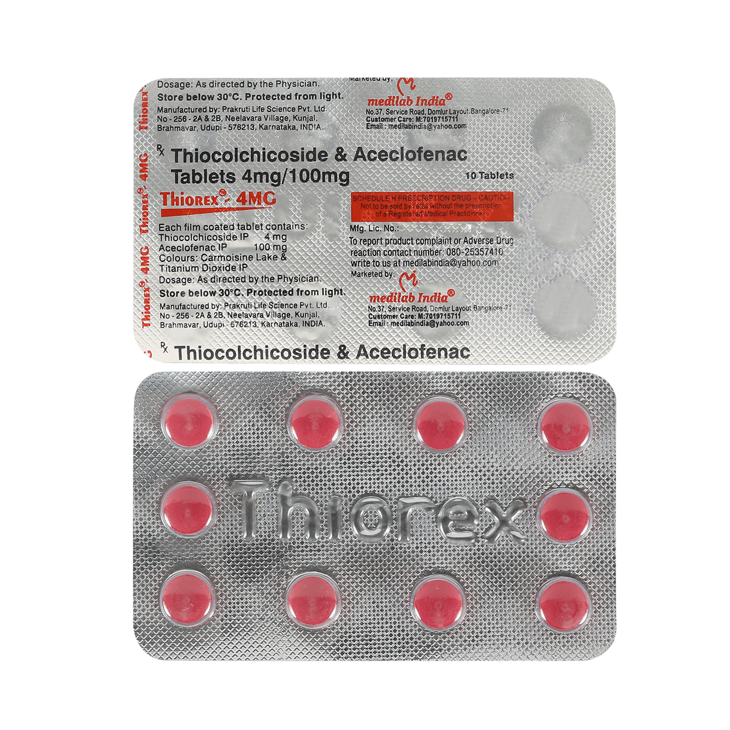 Thiorex 100mg/4mg Tablet