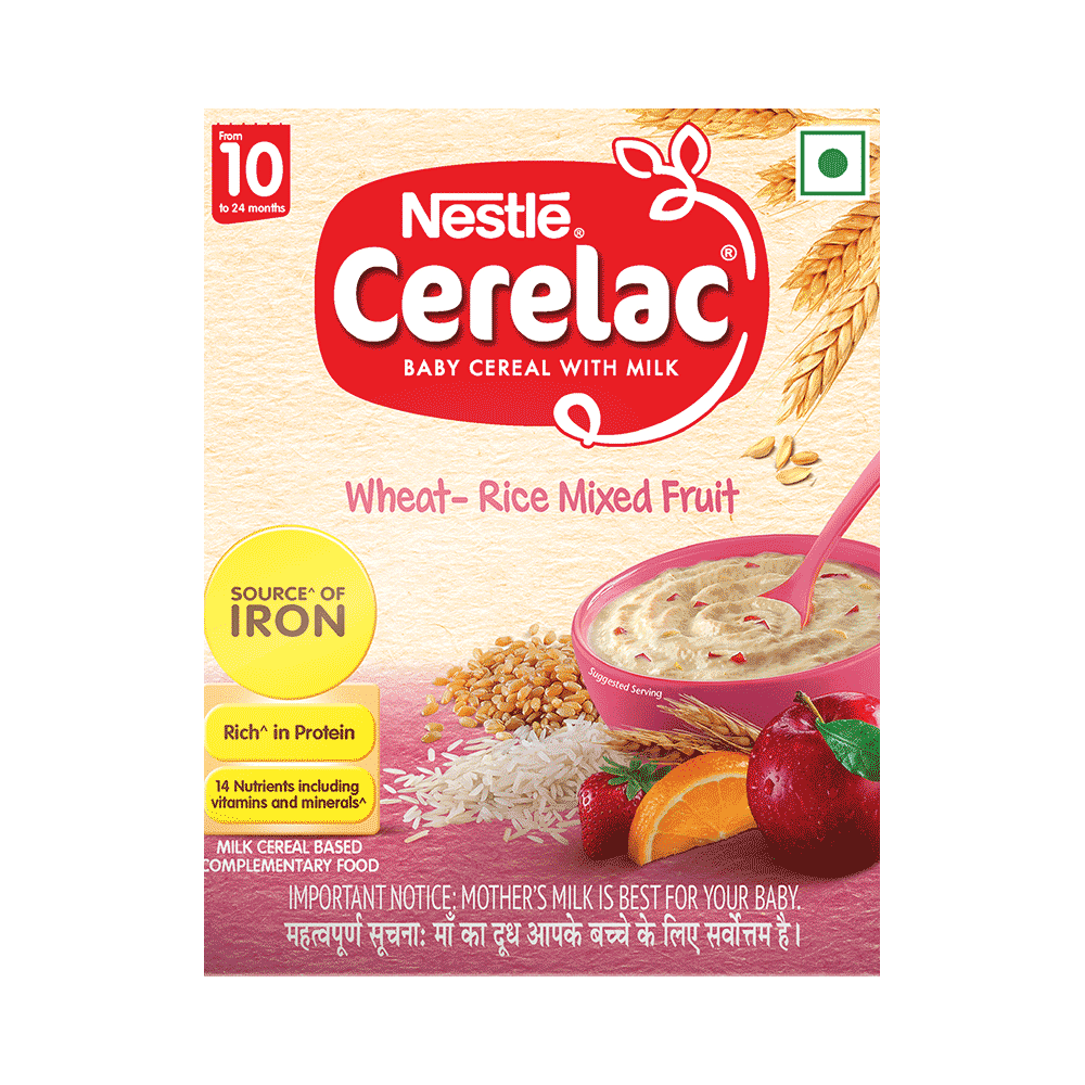 Nestle Cerelac Baby (10 months+) Cereal with Milk, Iron, Vitamins & Minerals | Wheat Rice Mix Fruit - Image 1