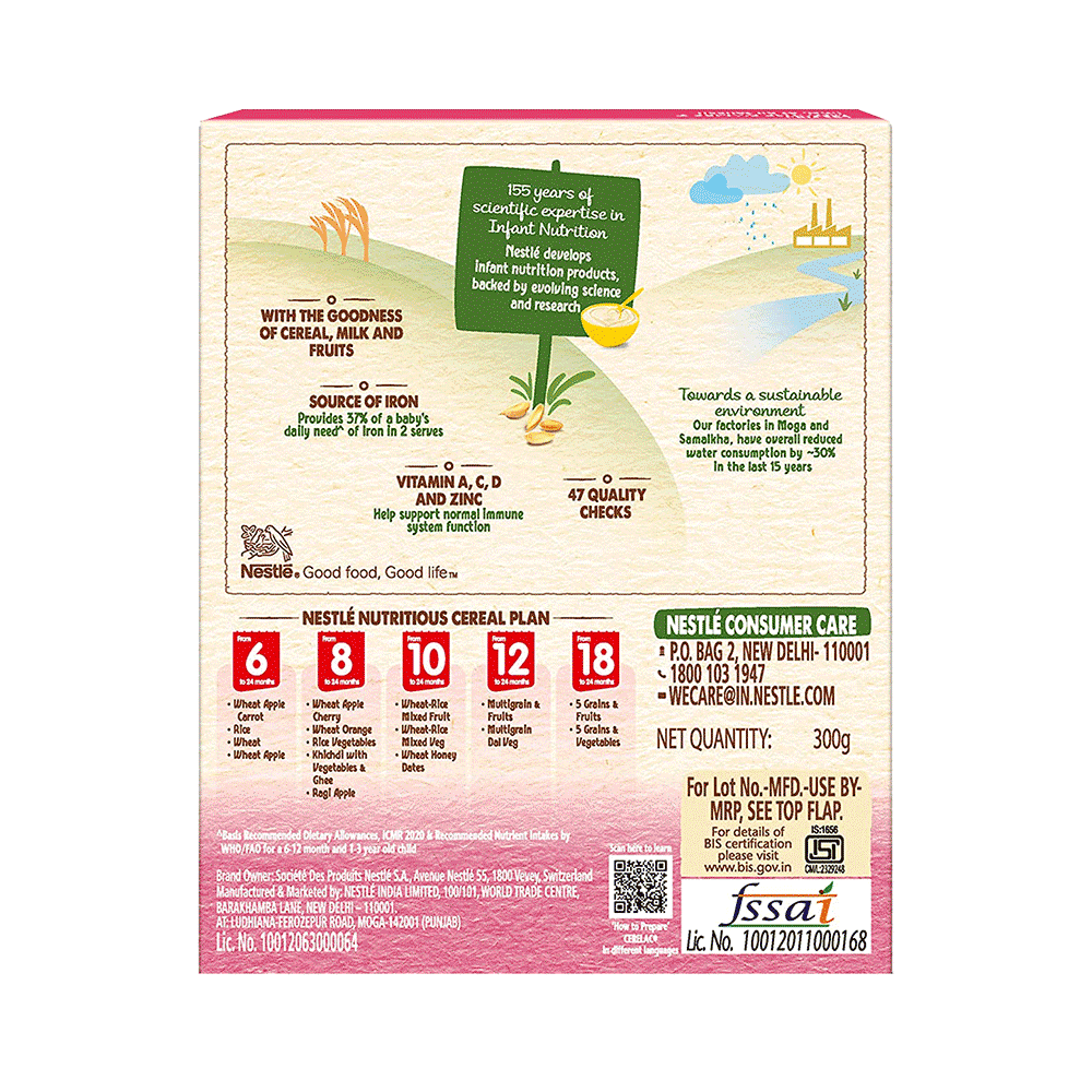Nestle Cerelac Baby (10 months+) Cereal with Milk, Iron, Vitamins & Minerals | Wheat Rice Mix Fruit - Image 2