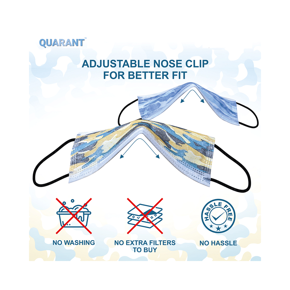 Quarant 4 Ply Designer Protective Face Mask Camo print Multicolor - Image 4