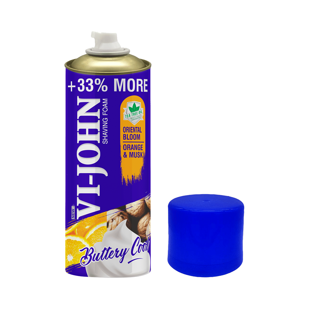 Vi-John Buttery Cool Shaving Foam (400gm Each) Oriental Bloom Orange & Musk - Image 3