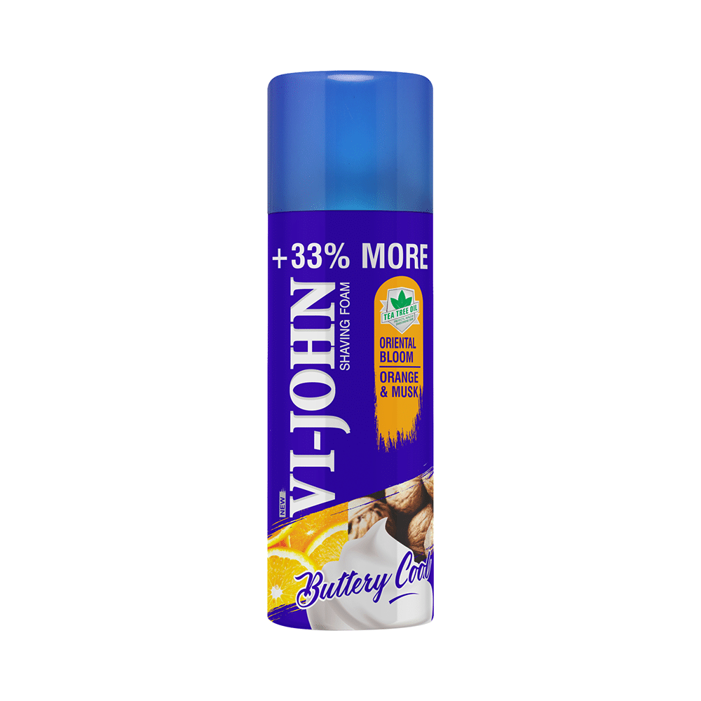 Vi-John Buttery Cool Shaving Foam (400gm Each) Oriental Bloom Orange & Musk