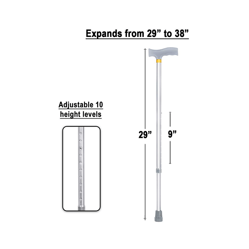 MCP Jindal Height Adjustable Walking Stick Silver - Image 4