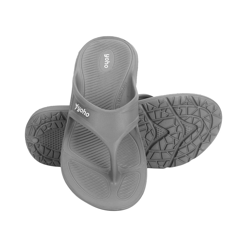 Yoho Lifestyle Acupressure Flip Flops for Men Monsoon Grey 9 - Image 5