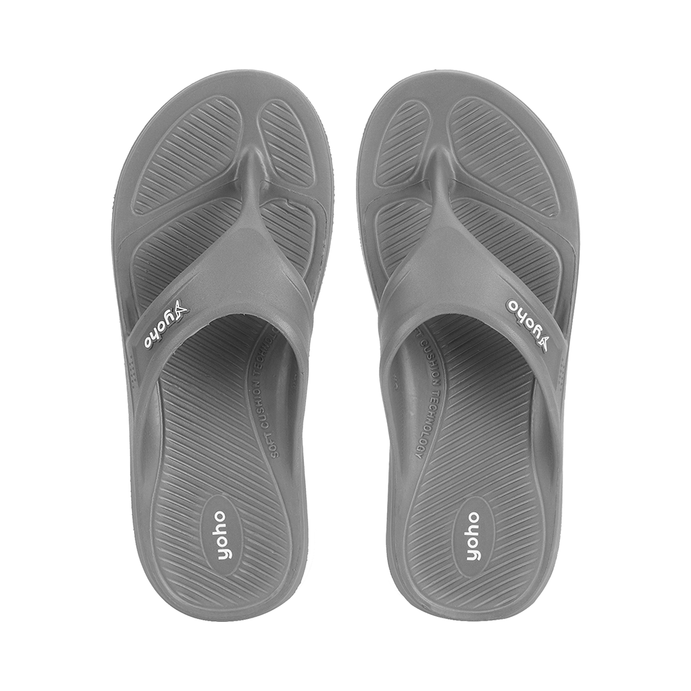 Yoho Lifestyle Acupressure Flip Flops for Men Monsoon Grey 9 - Image 1