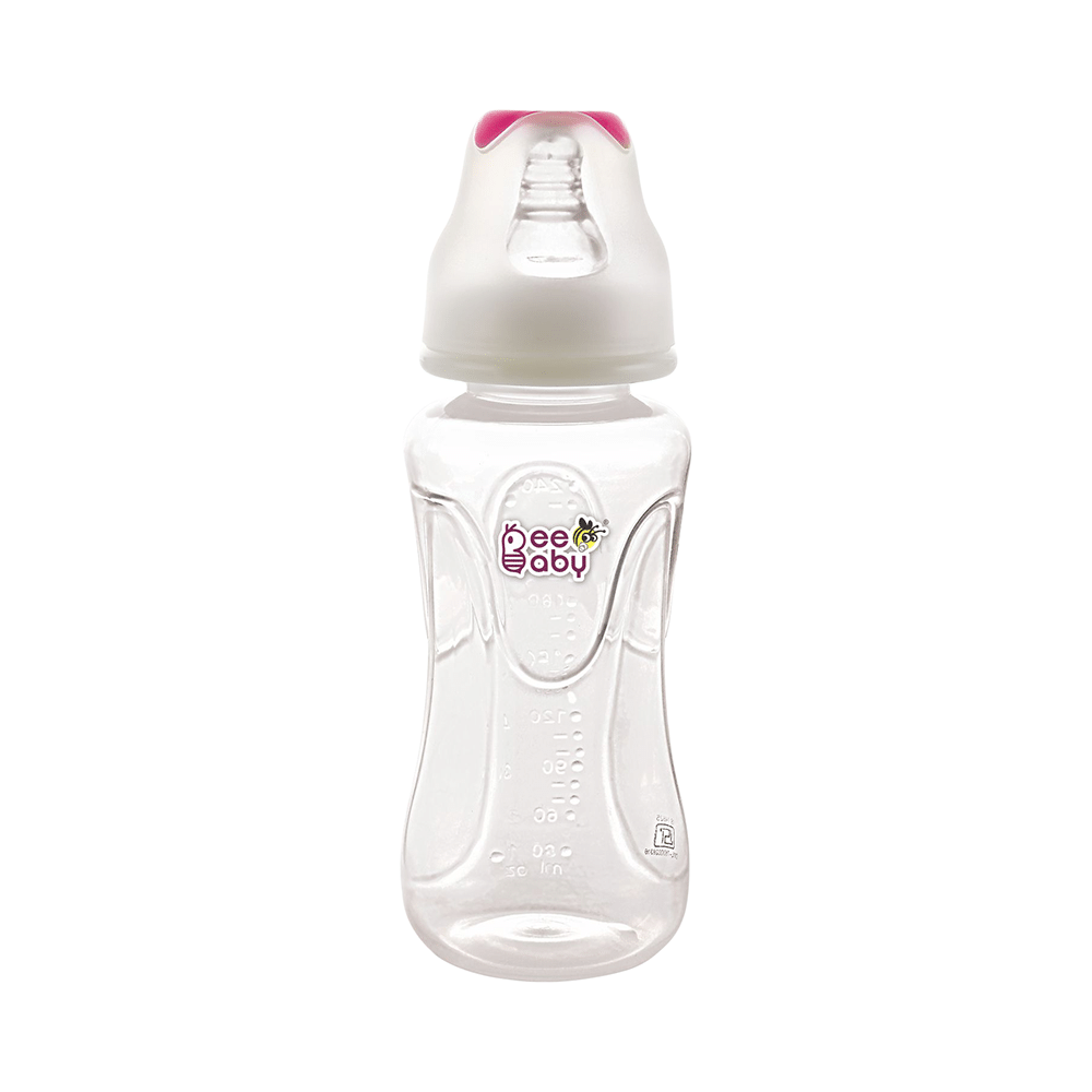 BeeBaby Comfort Slim Neck Baby Feeding Bottle with Anti-Colic Silicone Nipple Pink