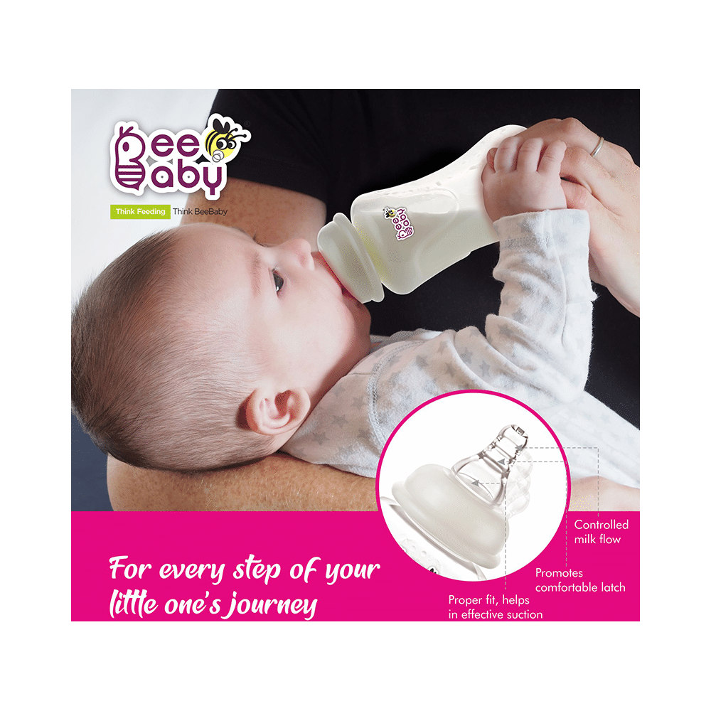 BeeBaby Comfort Slim Neck Baby Feeding Bottle with Anti-Colic Silicone Nipple Pink - Image 6
