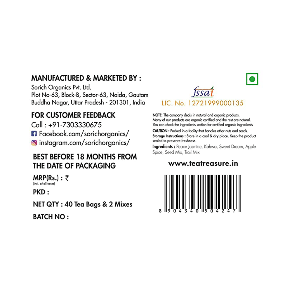 Tea Treasure Wooden Tea Chest Tea Bag Assorted - Image 2