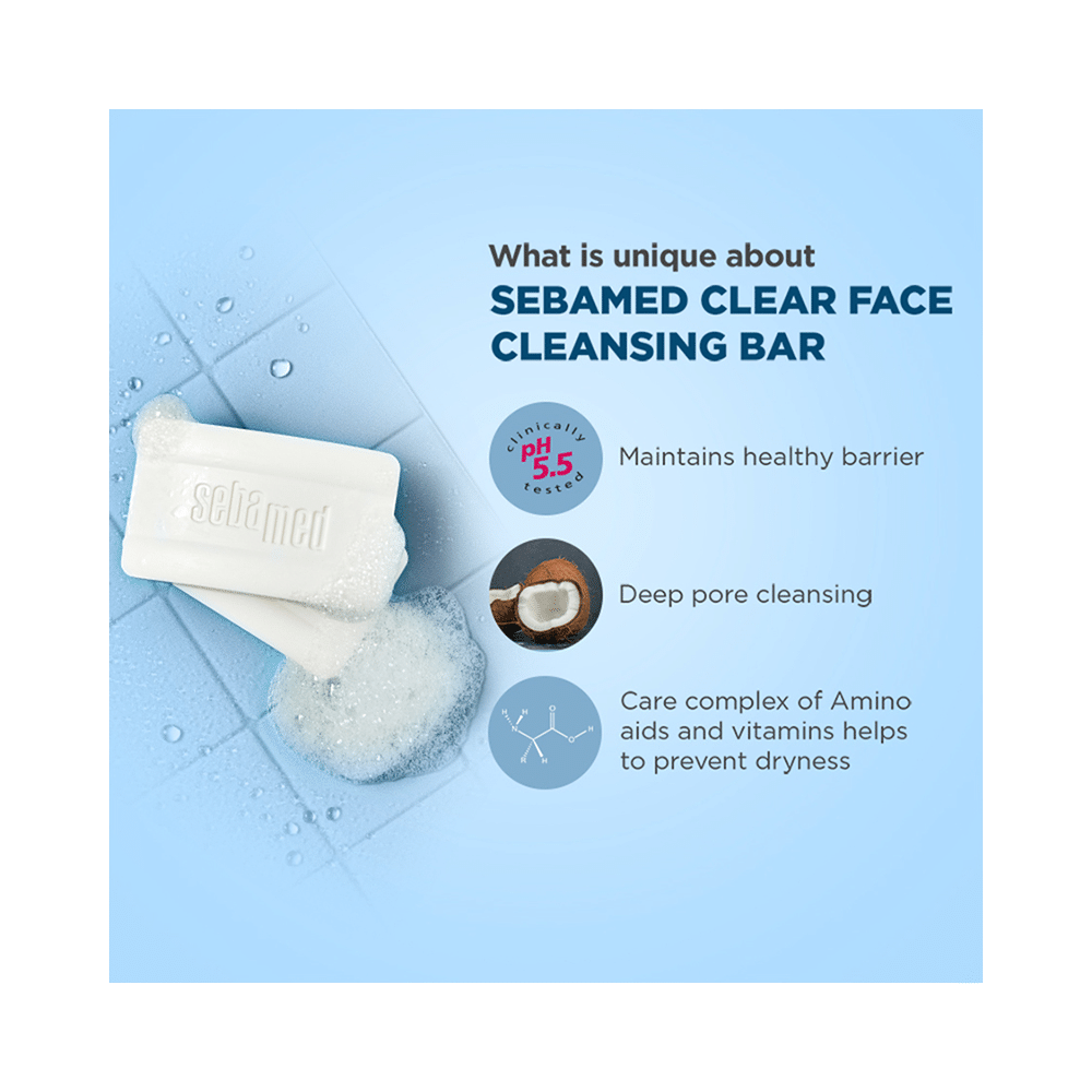 Sebamed Clear Face Cleansing Bar for Acne Prone Skin | Combats Pimples & Blackheads - Image 5