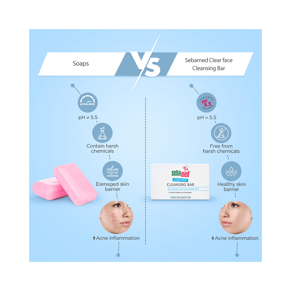 Sebamed Clear Face Cleansing Bar for Acne Prone Skin | Combats Pimples & Blackheads - Image 6