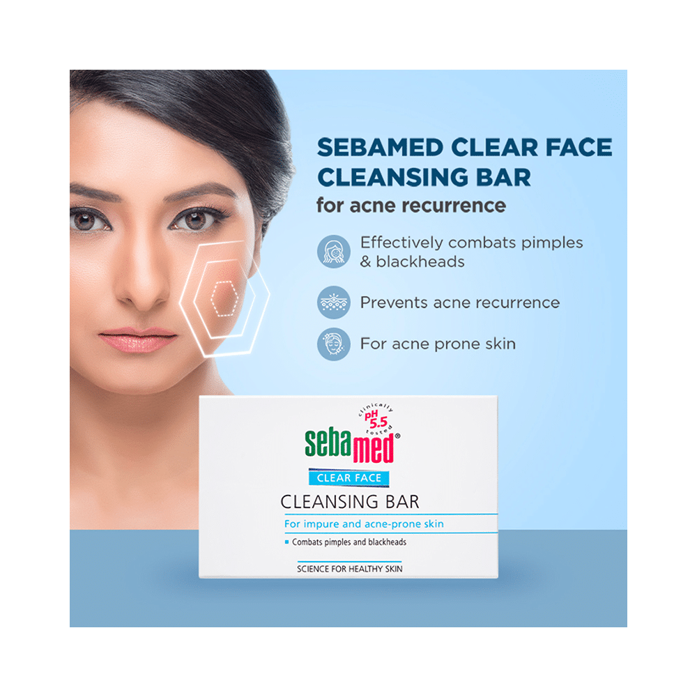 Sebamed Clear Face Cleansing Bar for Acne Prone Skin | Combats Pimples & Blackheads - Image 3