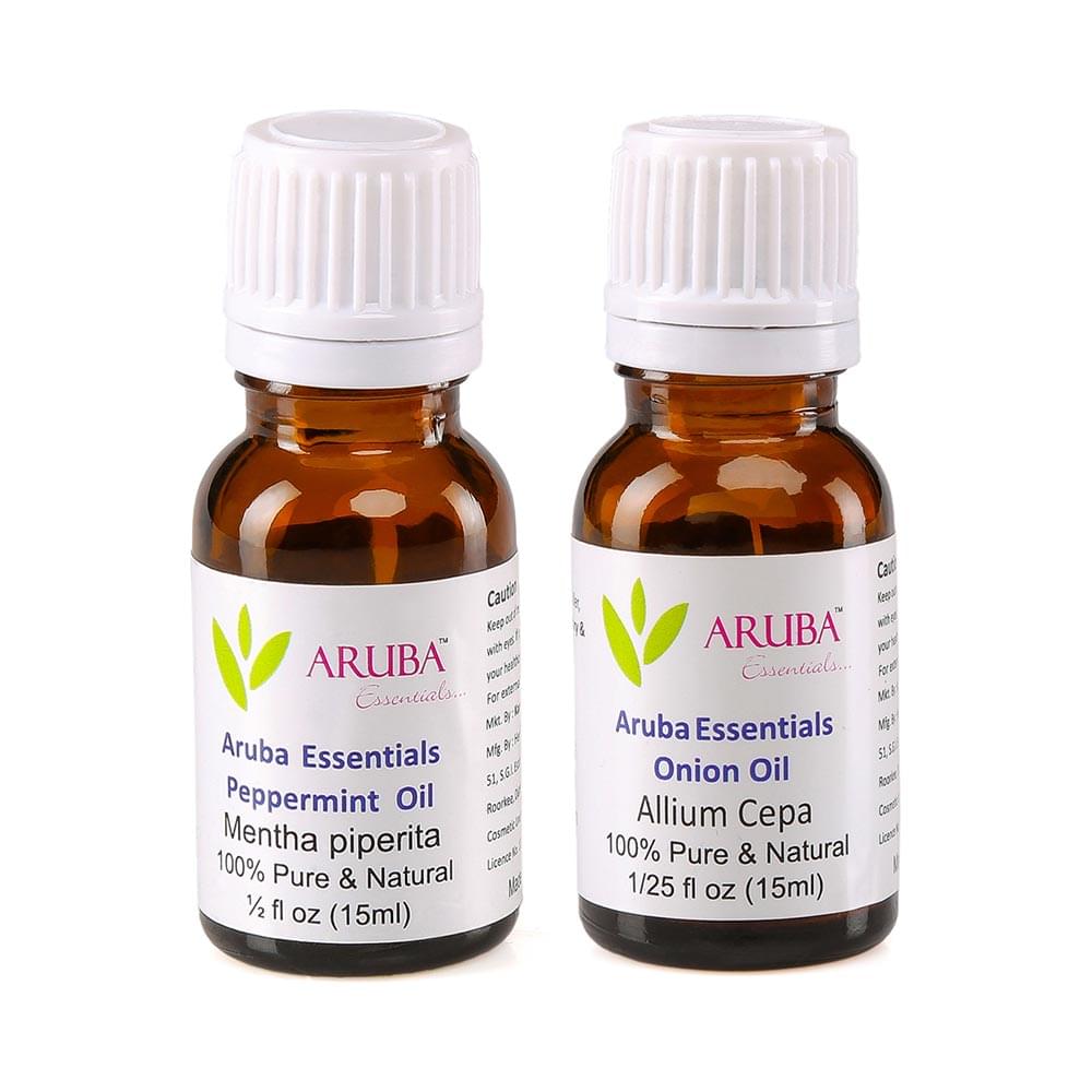 Aruba Essentials Combo Pack of Peppermint Oil and Onion Oil (15ml Each) - Image 1