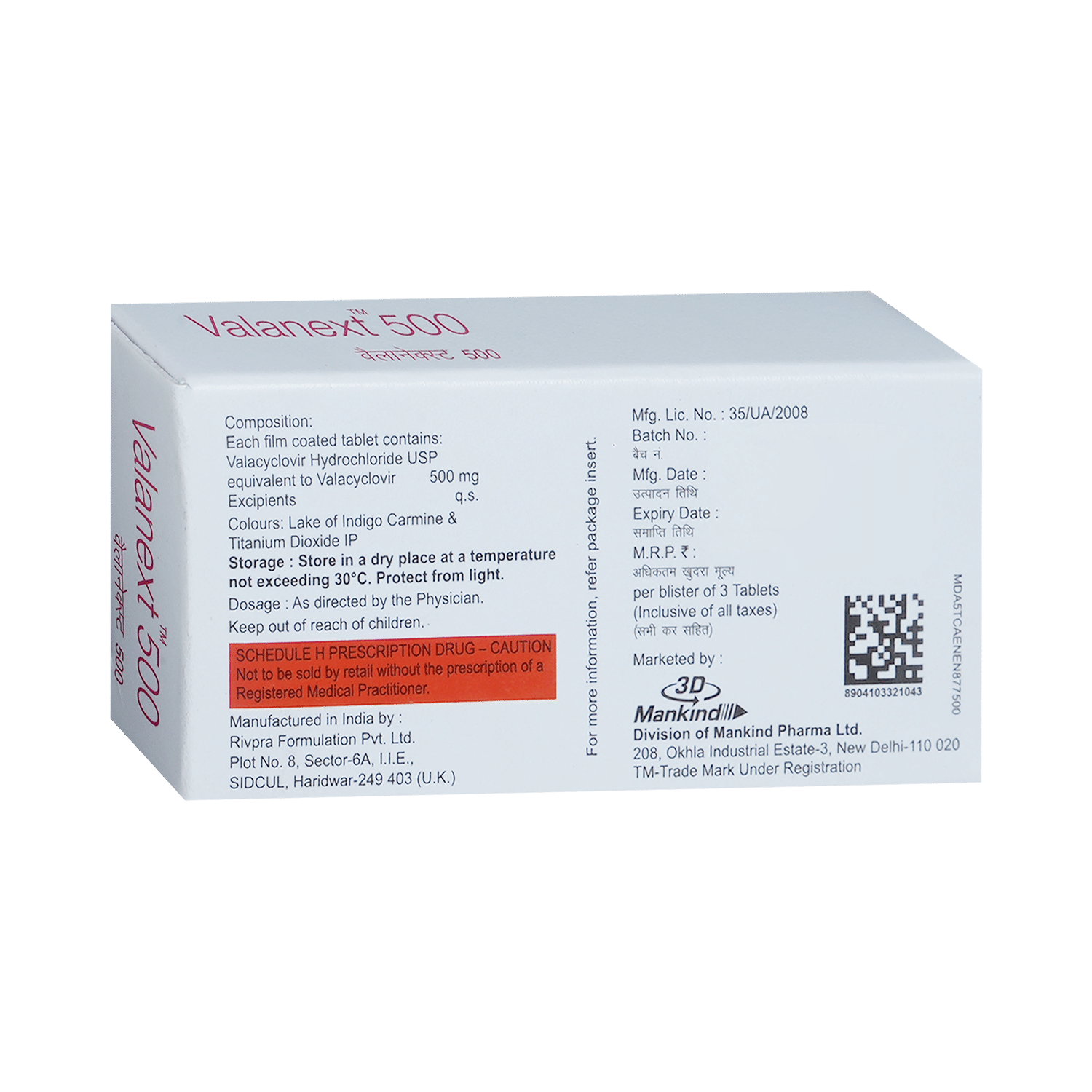 Valanext 500mg Tablet - Image 3