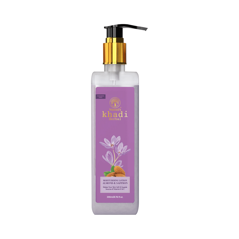 Vagad's Khadi Herbal Moisturising Lotion Almond & Saffron