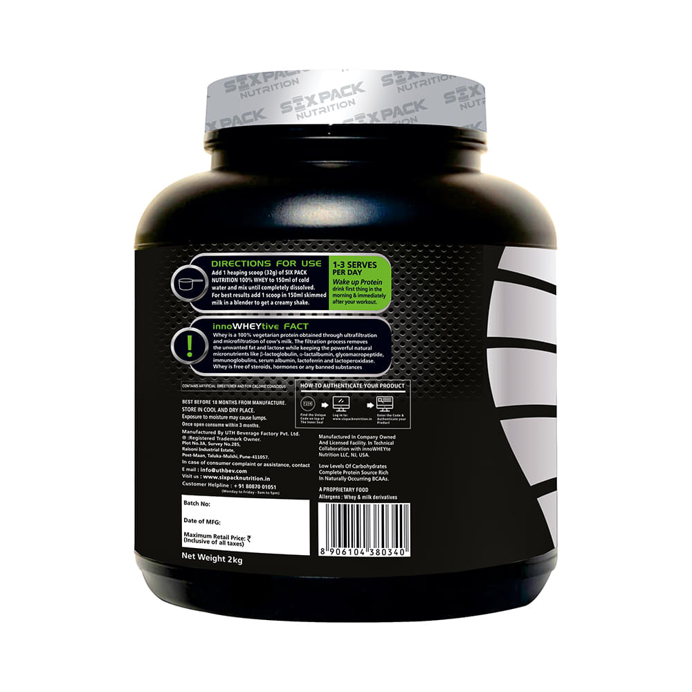 Sixpack Nutrition 100% Whey Protein Powder Choco Lava - Image 2