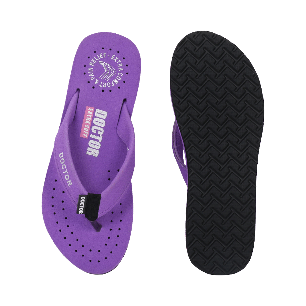 Doctor Extra Soft D 16 Orthopaedic and Diabetic Feel Good Super Comfort Slippers for Women Purple 10 - Image 10