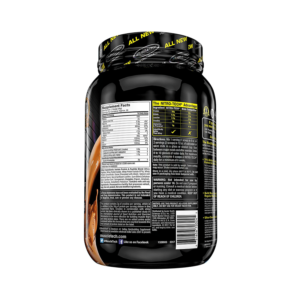 Muscletech Performance Series Nitro Tech Whey Isolate Milk Chocolate - Image 3