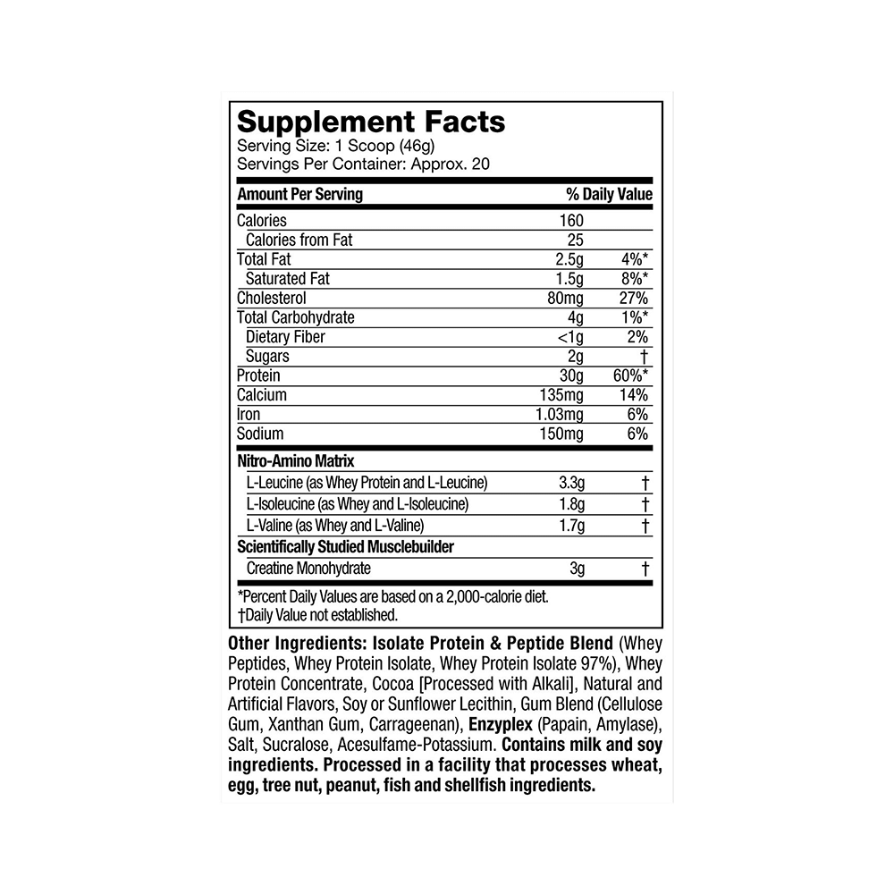 Muscletech Performance Series Nitro Tech Whey Isolate Milk Chocolate - Image 4