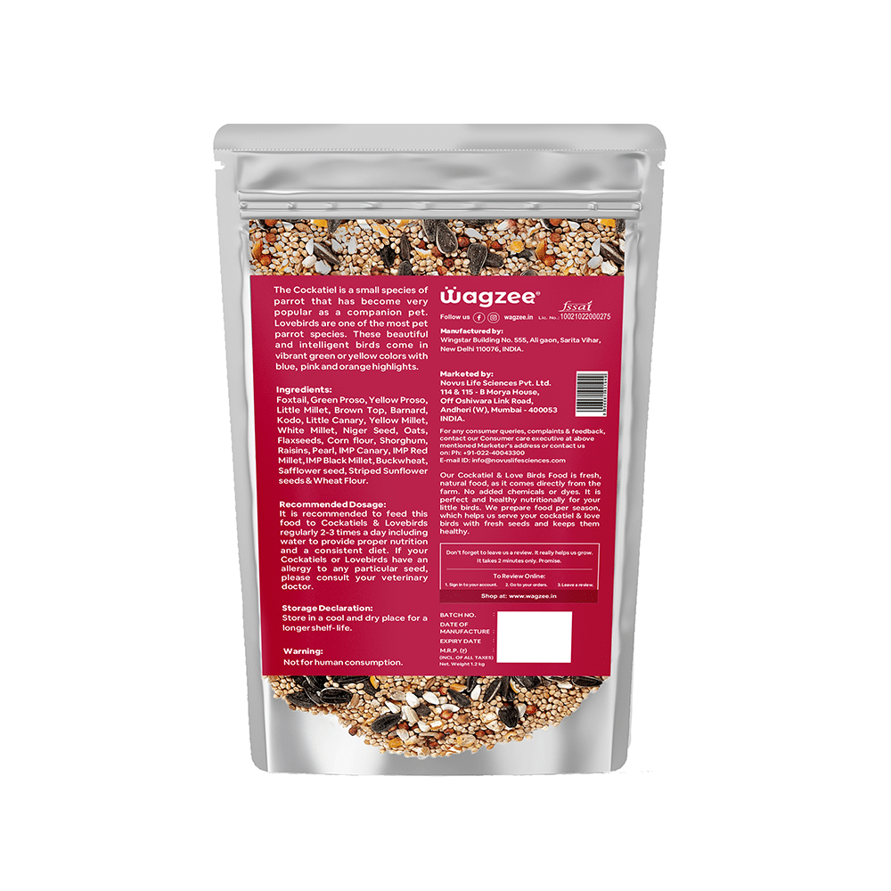 Wagzee The Ultimate Blend of Seeds & Millets Bird Fodd for Cockatiel and Love Birds - Image 2
