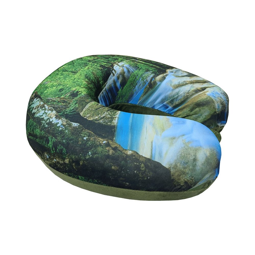Viaggi Super Soft Memory Foam Neck Pillow Green Forest - Image 4