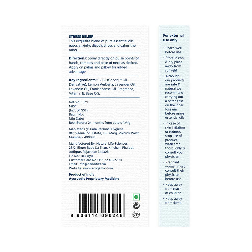 Arogamic Stress Relief Aroma Therapy Spray (8ml Each) - Image 4