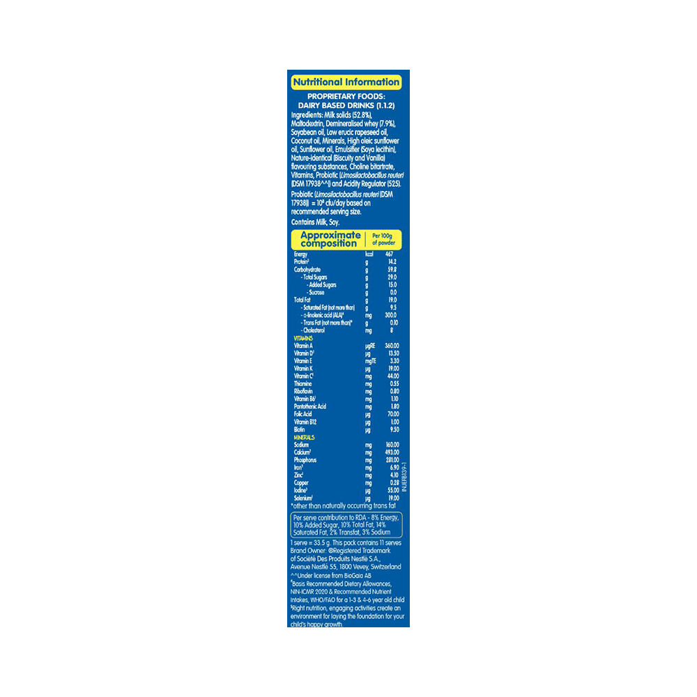 Nestle Lactogrow Nutritious Milk Drink (2 to 6 Years)  Flavour Biscuity and Vanilla - Image 2