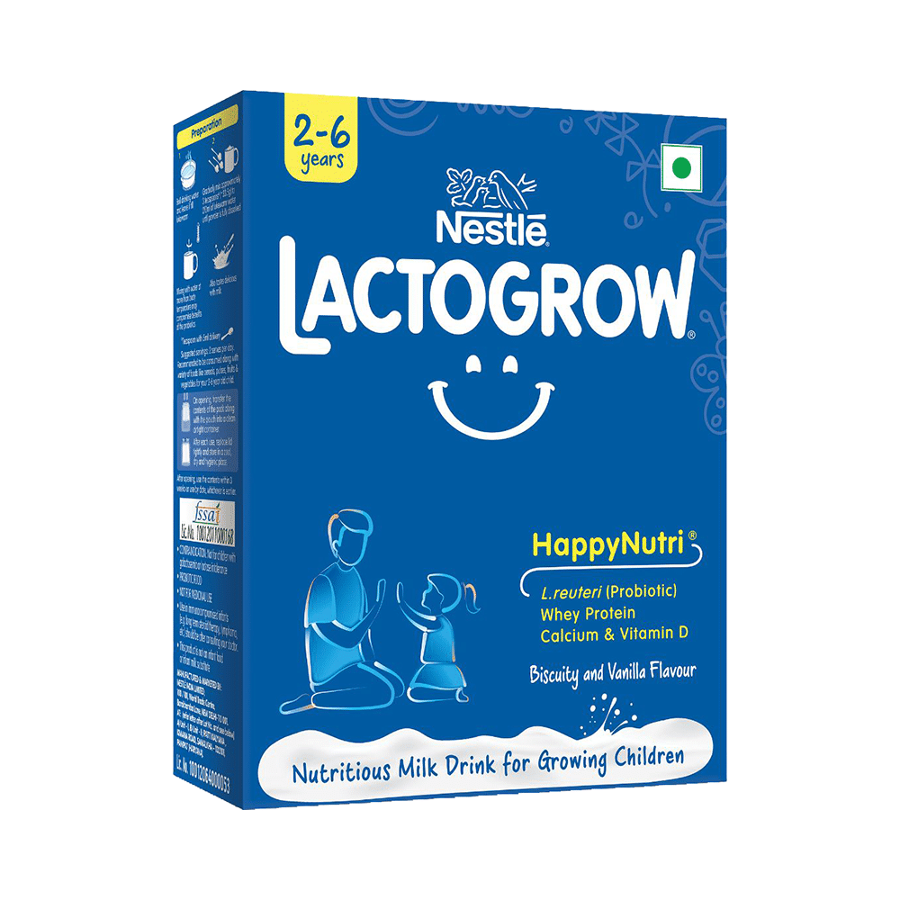 Nestle Lactogrow Nutritious Milk Drink (2 to 6 Years)  Flavour Biscuity and Vanilla - Image 1