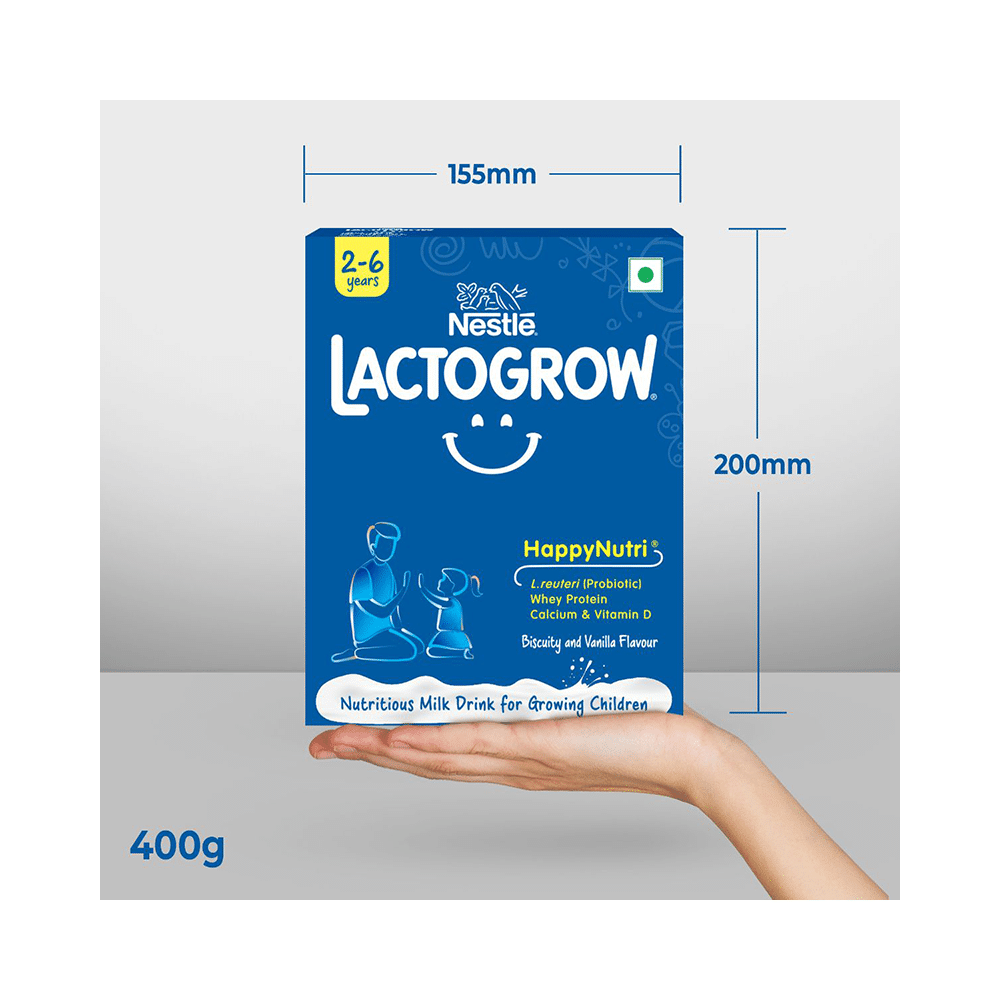 Nestle Lactogrow Nutritious Milk Drink (2 to 6 Years)  Flavour Biscuity and Vanilla - Image 9