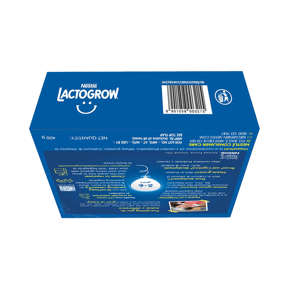 Nestle Lactogrow Nutritious Milk Drink (2 to 6 Years)  Flavour Biscuity and Vanilla - Image 5