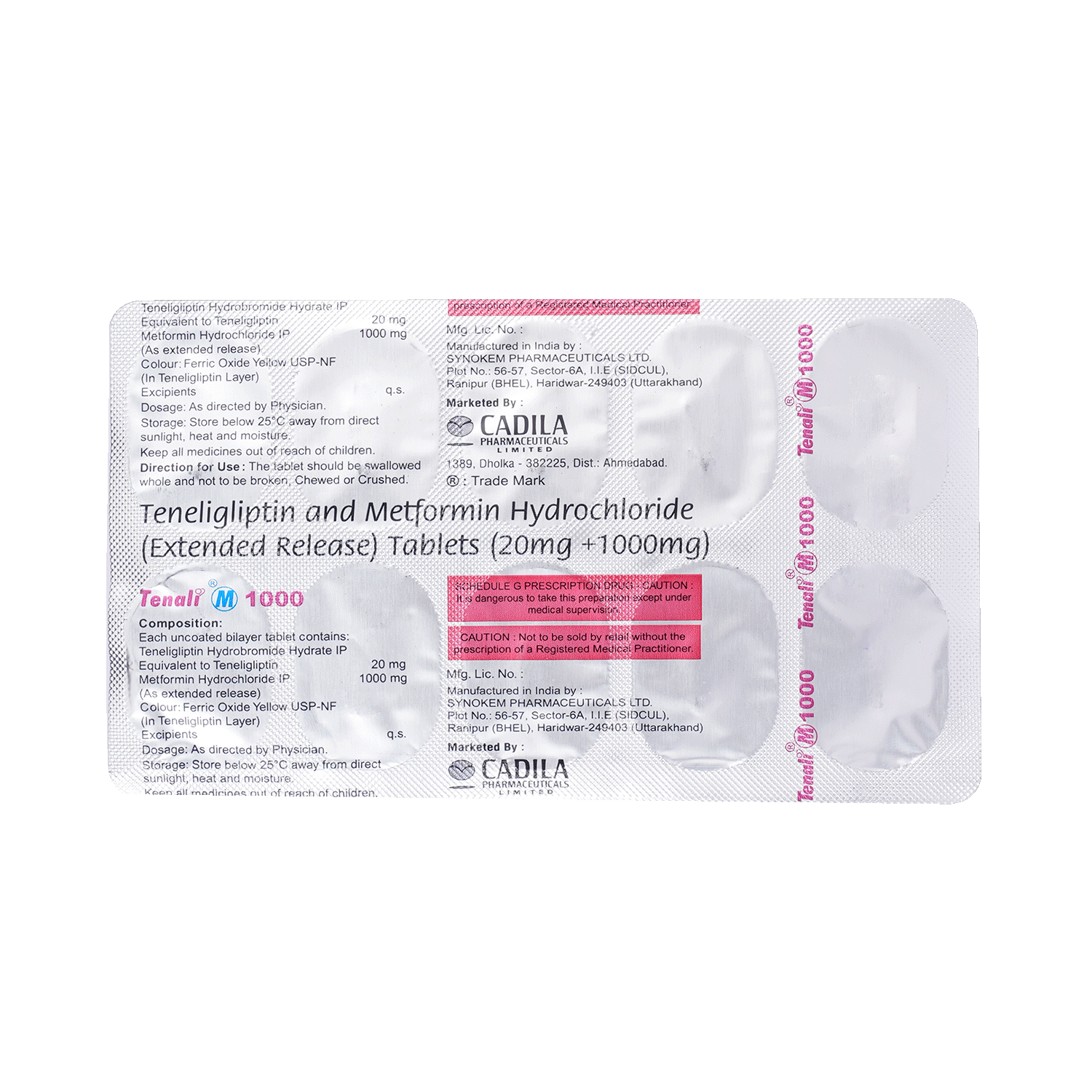 Tenali M 1000mg/20mg Tablet ER - Image 6