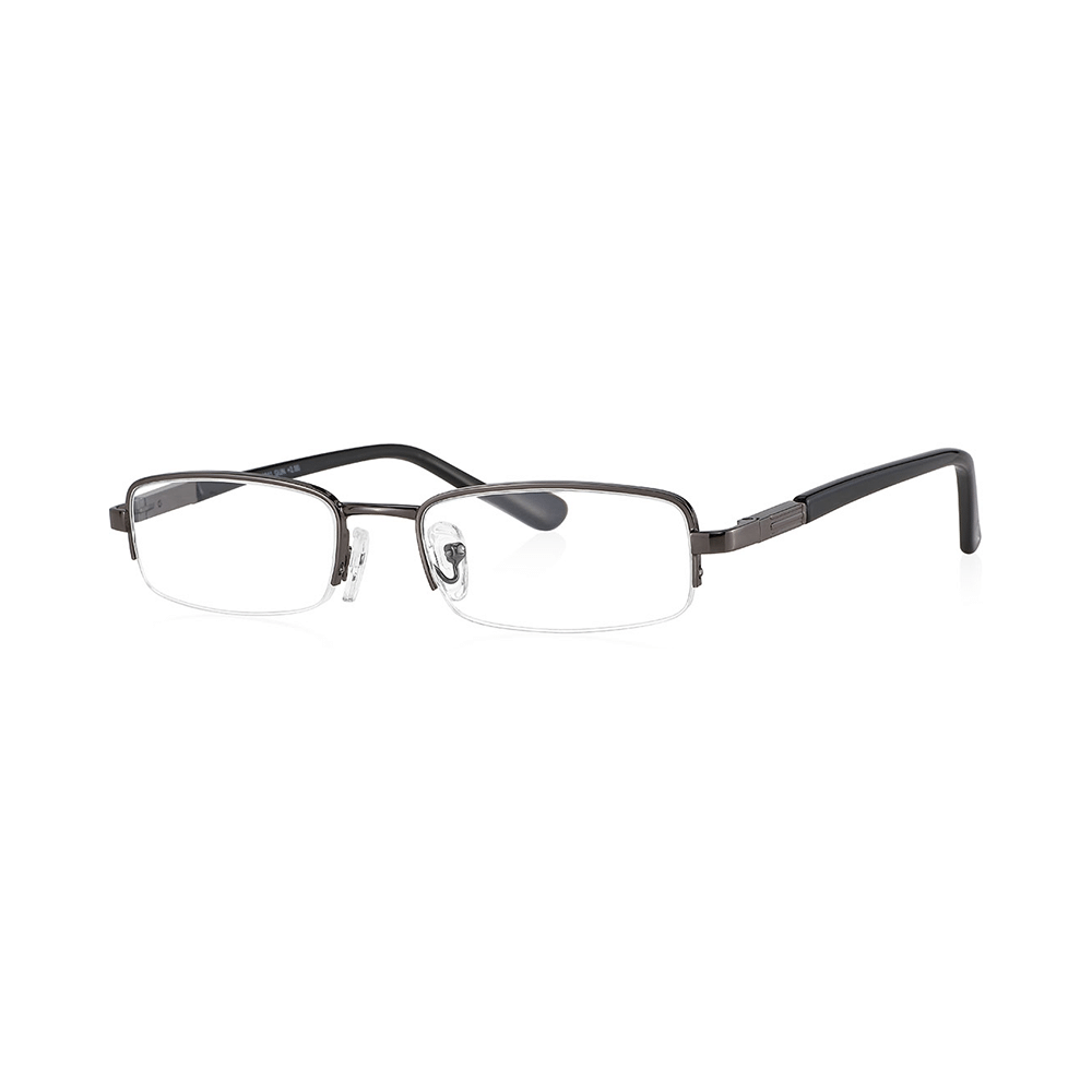 Klar Eye K 1011 Half Rim Rectangle Reading Glasses for Men and Women Shiny Gun Optical Power +2.25 - Image 1