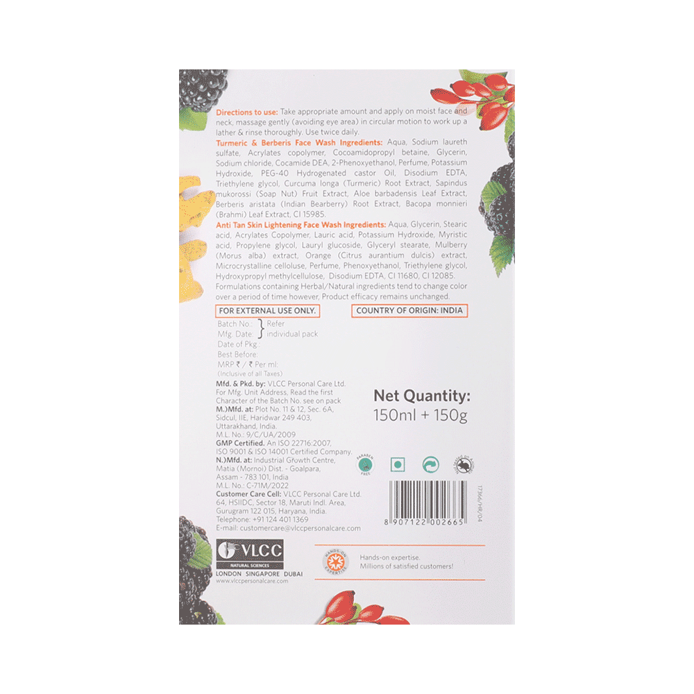 VLCC Combo Pack of  Neem Tea Tree & Mulberry Rose & Turmeric Berberis Face Wash (150ml Each) - Image 4