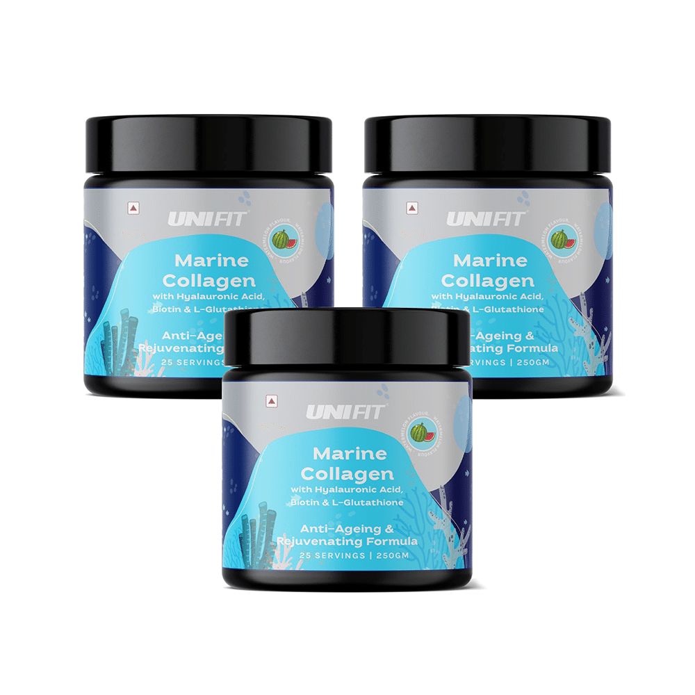 Unifit Marine Collagen Powder for Healthy Skin & Hair (250gm Each) Watermelon